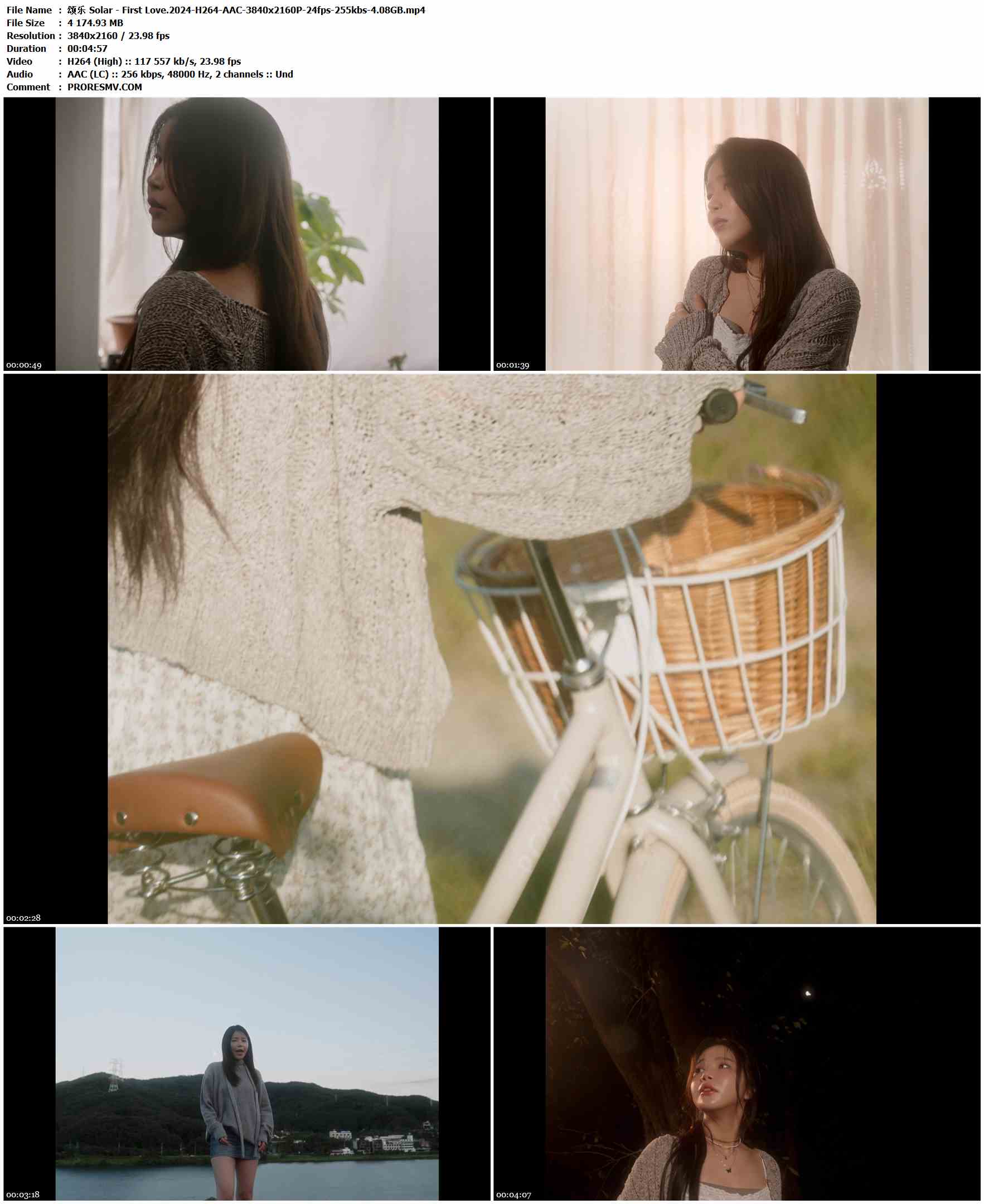 颂乐 Solar - First Love.2024-H264-AAC-3840x2160P-24fps-255kbs-4.08GB官方MV_高清MV